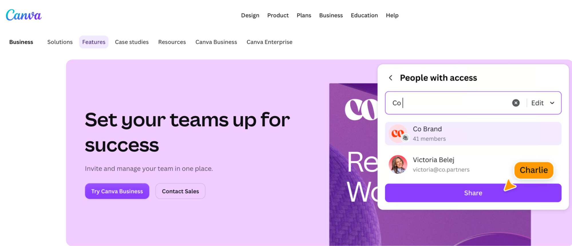 Canva official pricing page
