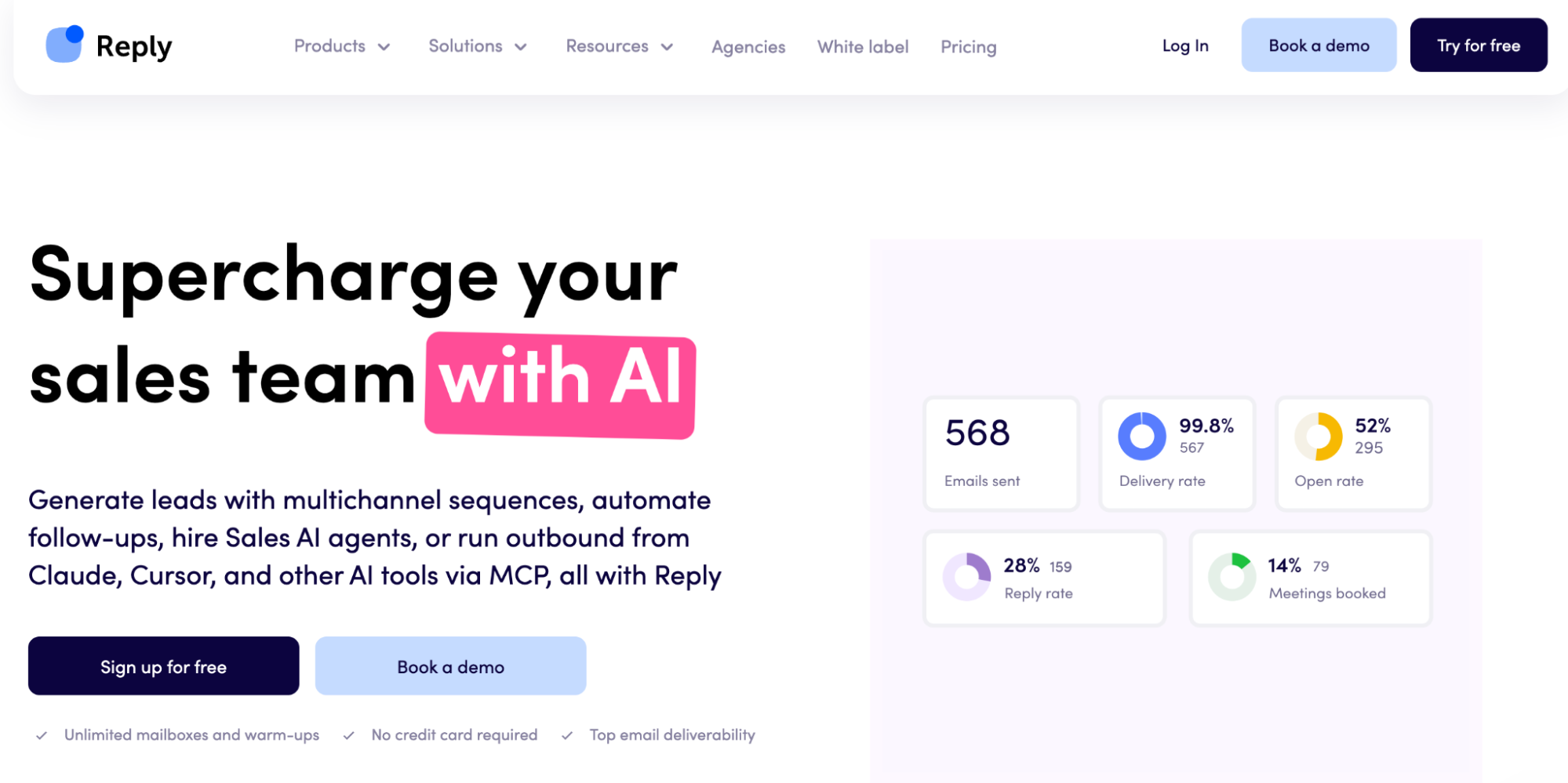 Reply.io sales engagement platform homepage